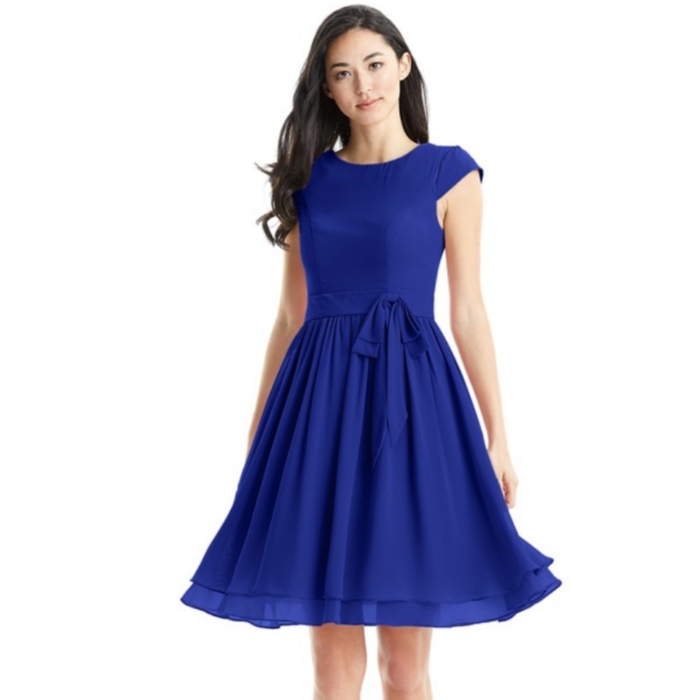 Azazie size 0 Ingrid royal blue dress